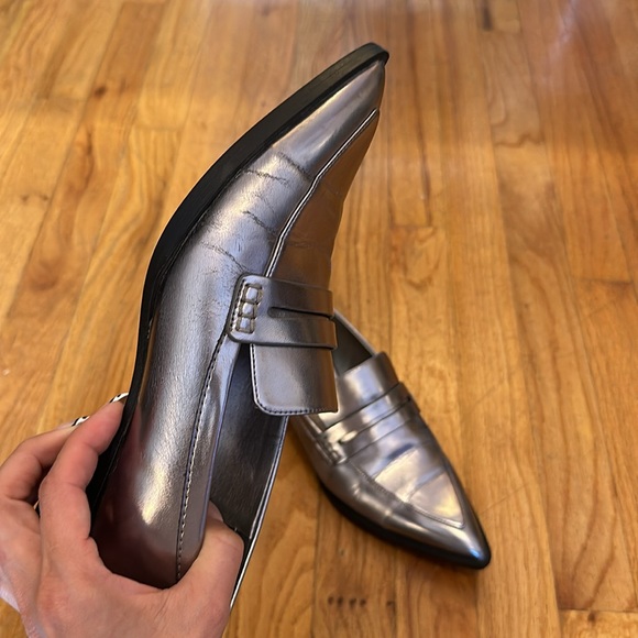 Charles & Keith Metallic Pointy Toe Loafers - Picture 3 of 8